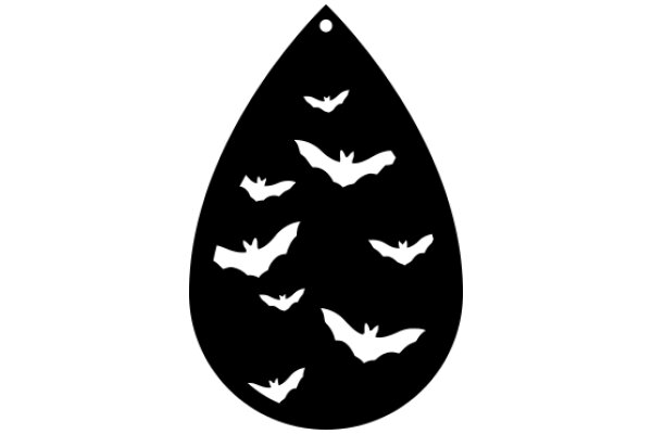 A Silhouette of Bats in a Black Drop Shape