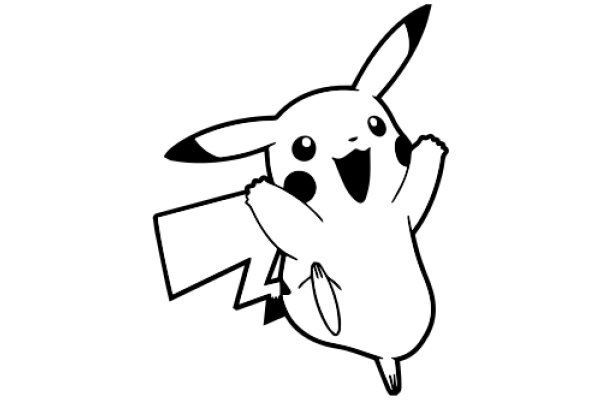 Energetic Pikachu: A Joyful Cartoon Character