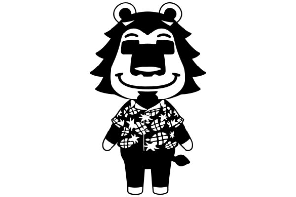 A Playful Cartoon of a Stylish Bear Character