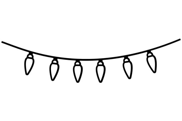 Simplistic Line Art of a String of Light Bulbs