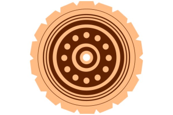 A Circular Design with a Brown Center and Gold Outer Lines