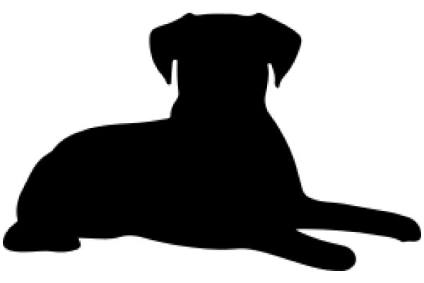 A Silhouette of a Dog, Sitting and Resting