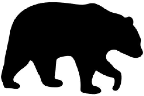 A Silhouette of a Bear on a White Background