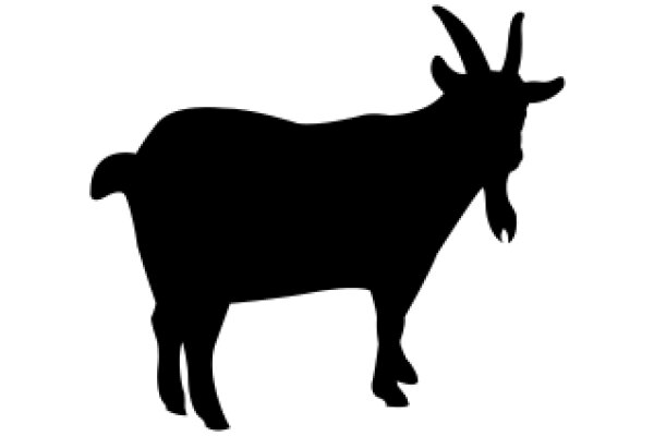 A Silhouette of a Goat with Horns