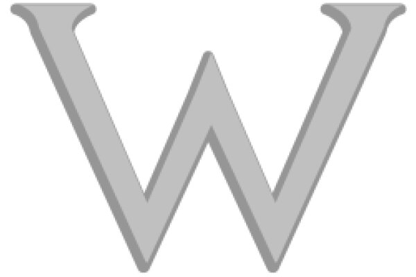 Simplistic Gray Letter 'W' on a White Background