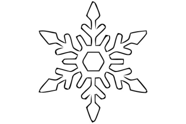 Simplistic Line Art of a Snowflake