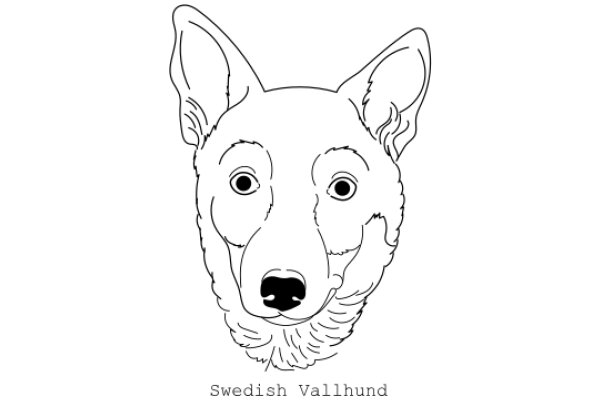 A Line Drawing of a Dog with the Text 'Swedish Vallhund' Below It