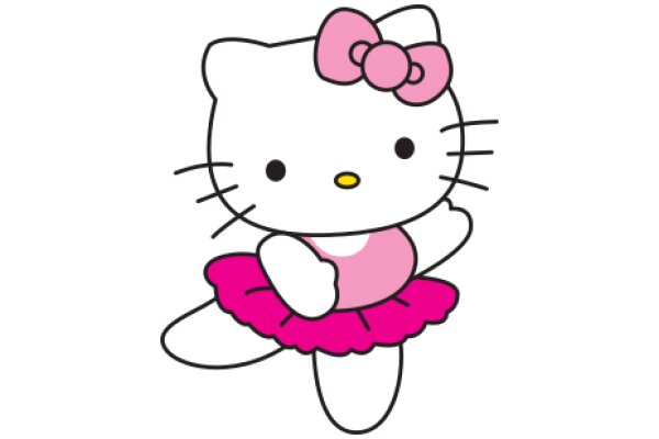 Adorable Pink Hello Kitty Cartoon Character