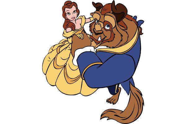 A Whimsical Encounter: A Princess and Her Beastly Companion