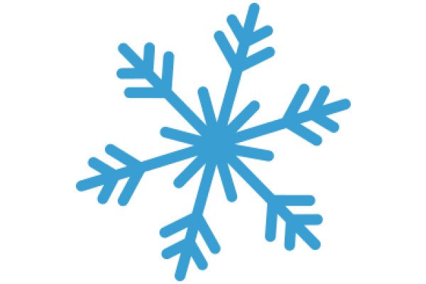 Stylized Blue Snowflake on a White Background