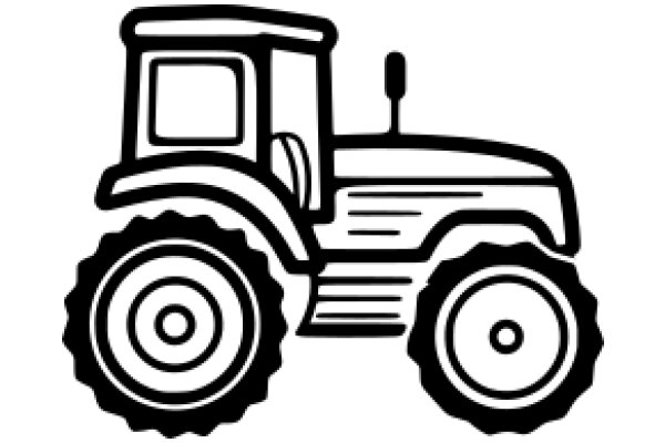 Simplistic Line Drawing of a Tractor