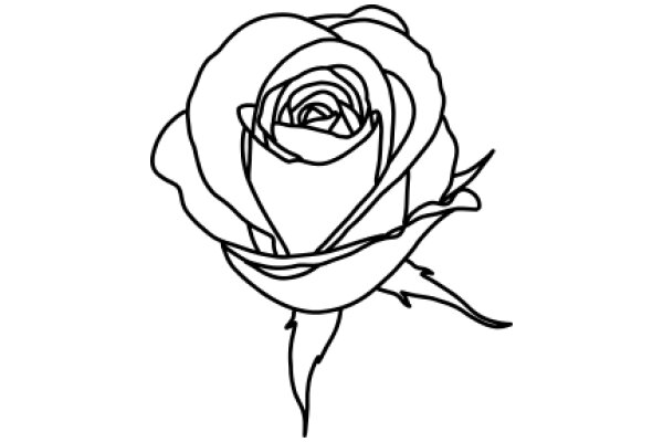 Line Drawing of a Rose