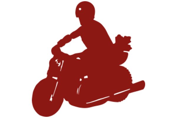 Vintage Red Motorcycle Silhouette