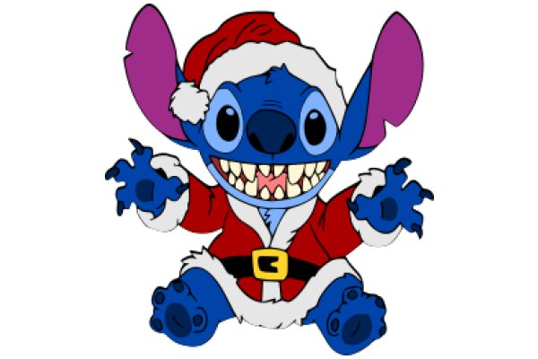 Stylish and Festive: A Blue and Purple Christmas Character