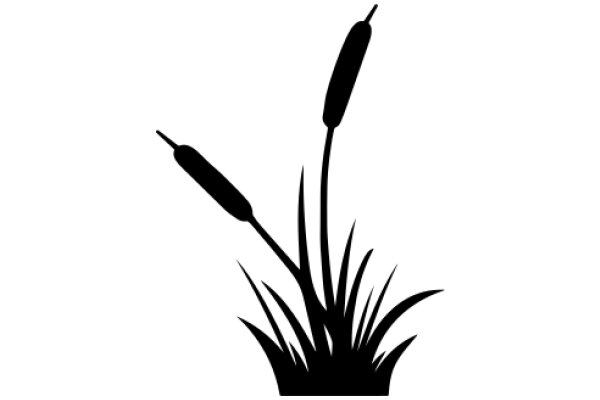 Simplistic Line Art of a Plant with Seed Pods