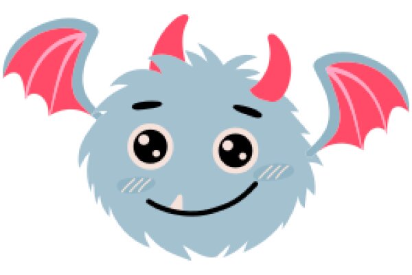 A Friendly and Cute Cartoon Monster with Pink Wings and Horns