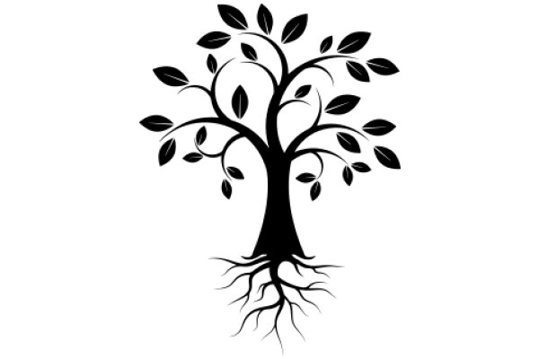 Elegant Tree Silhouette: A Symbol of Growth and Strength