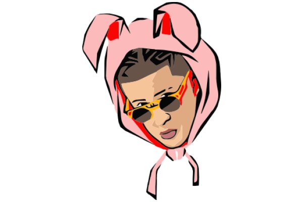 Stylish Pink Bunny Hoodie with Sunglasses