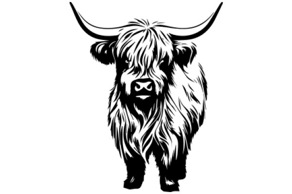 Stylized Illustration of a Highland Cow