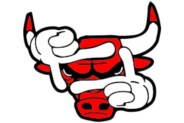 Stylized Cartoon Bull with Horns and a Red Hat