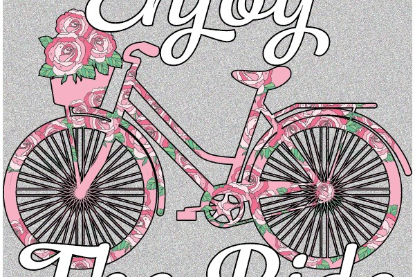 Enjoy the Ride: A Pink Bicycle with a Flower Bouquet