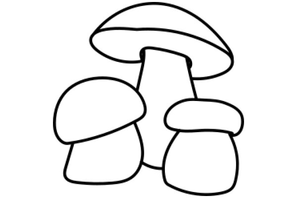 Simplistic Line Drawing of a Mushroom