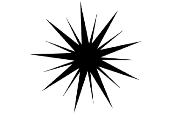 Stylized Black Starburst on White Background