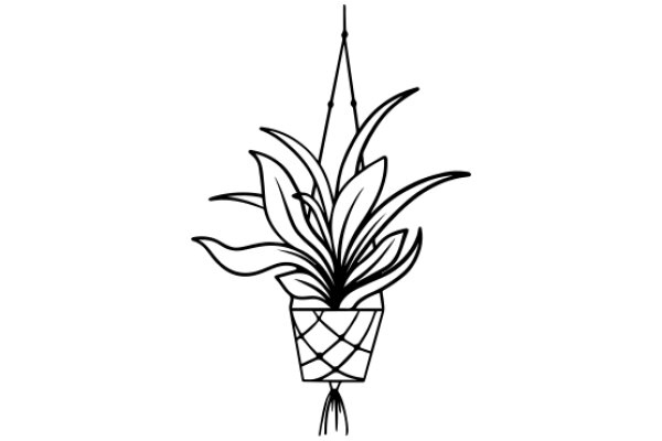 Illustration of a Flower in a Basket with a String