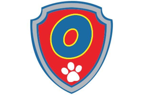 Vibrant Shield Emblem with a Paw Print