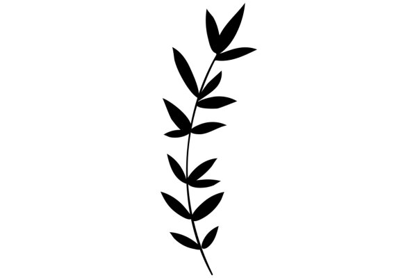 Simplistic Art: A Stylized Plant Silhouette