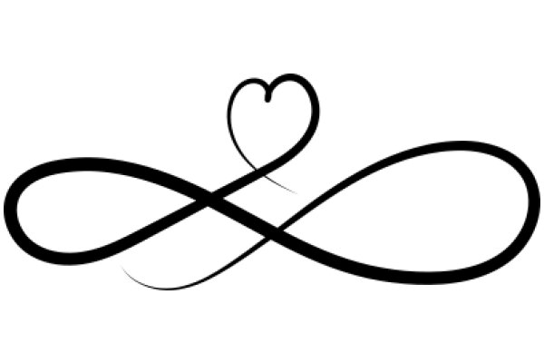 Elegant Black Infinity Logo with Heart Design