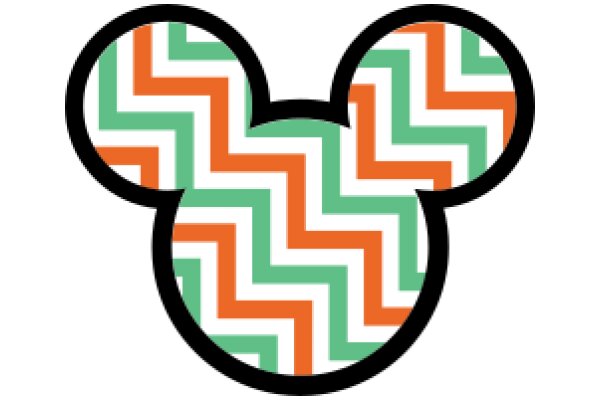 Vibrant Mickey Mouse Ears with a Stylish Zigzag Pattern