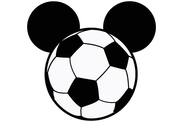 Minimalist Soccer Ball and Mickey Mouse Ear Logo