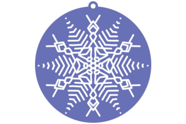 Aesthetic Snowflake Design on a Purple Circle Background