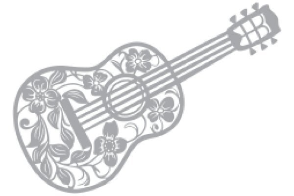 Elegant Guitar Decoration: A Flowery Design for Musical Enthusiasts