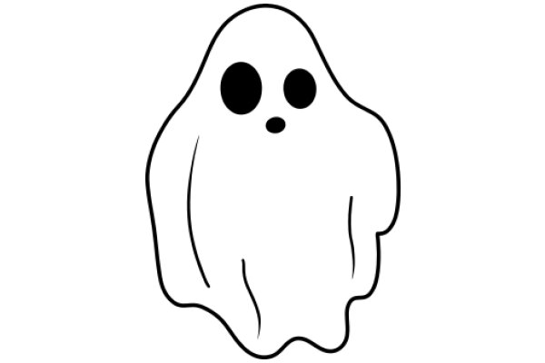 A Simple Line Drawing of a Ghost