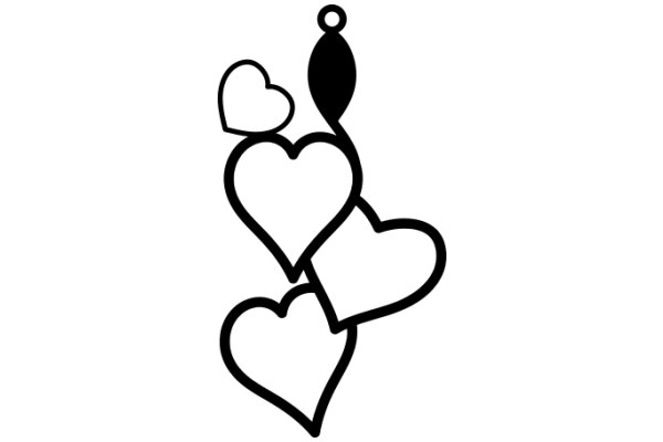 A Simple Drawing of Hearts and a Bell