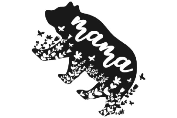 Mama: A Silhouette of a Bear with Flower Designs