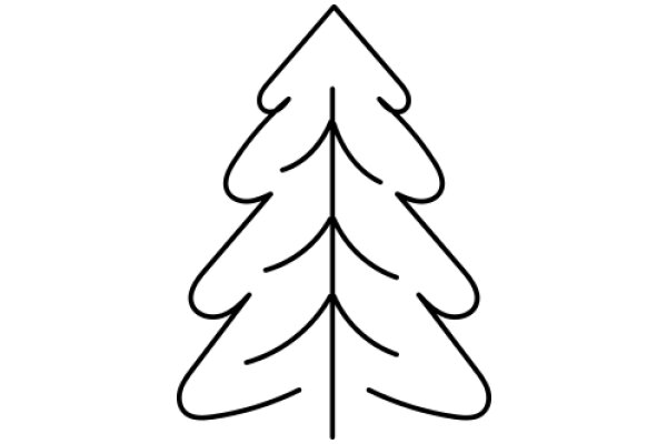 Simplistic Line Drawing of a Christmas Tree