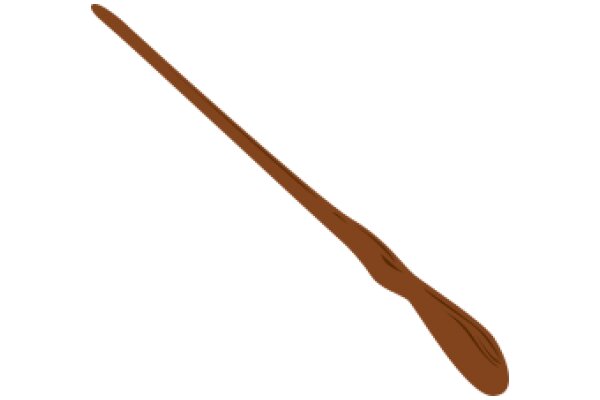 A Solitary Brown Oar Against a White Background