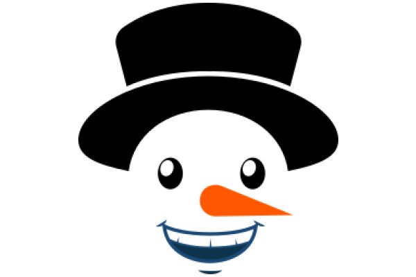 A Smiling Cartoon Character with a Top Hat and a Carrot Nose