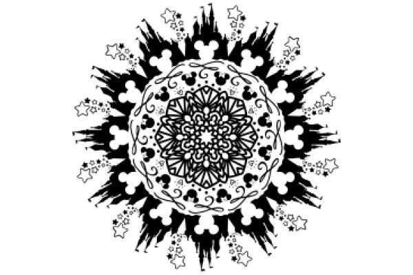 Whimsical Disney-Inspired Mandala: A Artwork