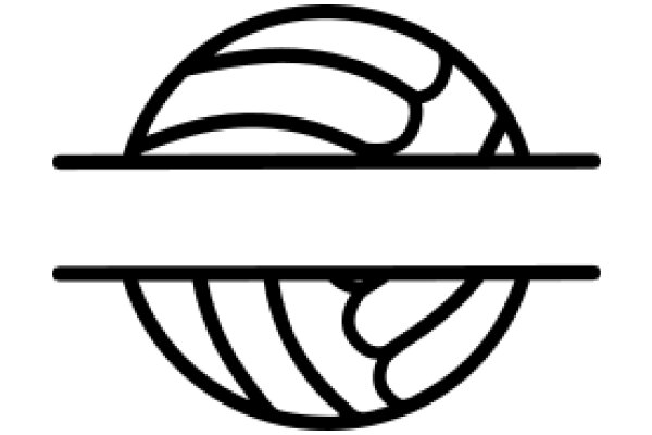 Stylized Volleyball Icon with Curved Lines