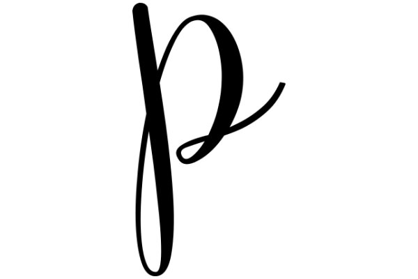 Stylized Letter 'P' with a Curved Swirl Design