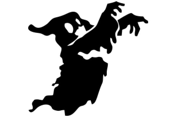 Silhouette of a Ghostly Figure with Outstretched Arms