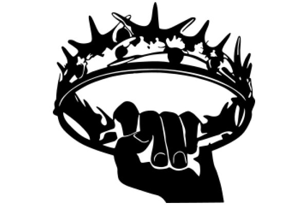 A Silhouette of a Hand Holding a Crown