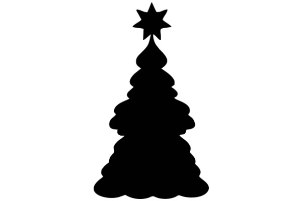 A Festive Christmas Tree Silhouette