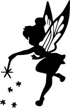 Silhouette of a Fairy with Starry Background