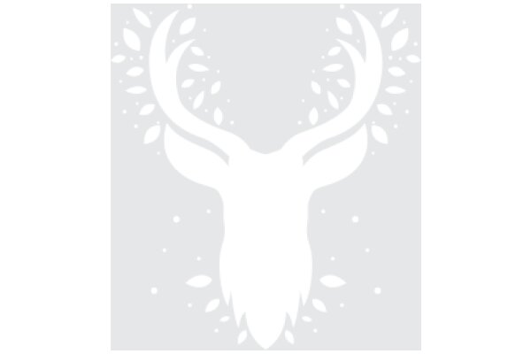 Stylized White Deer Silhouette with Leaf Patterns