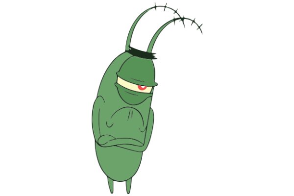 A Whimsical Illustration of a Green Alien Character